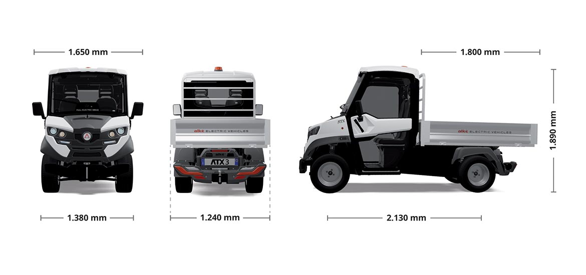 Dimensioni veicoli elettrici Alke' ATX320E