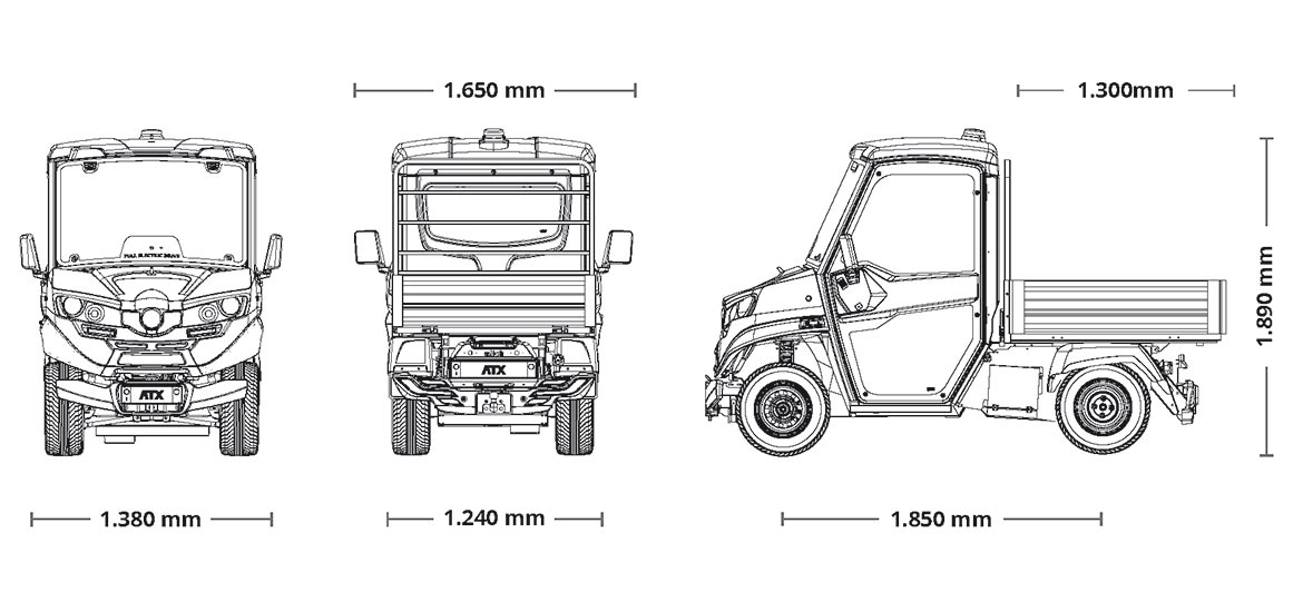 Veicoli elettrici ATX 310E - dimensioni