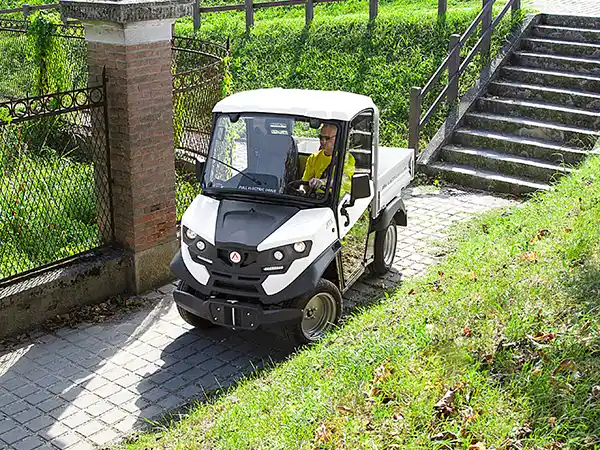 Piccoli veicoli elettrici da trasporto con cassone di carico